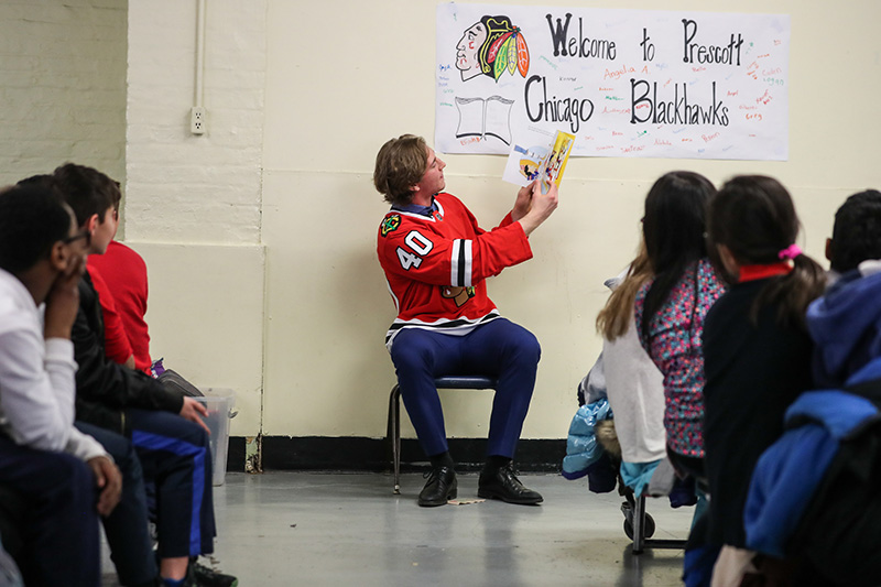 John Hayden reading at Prescott Magnet School